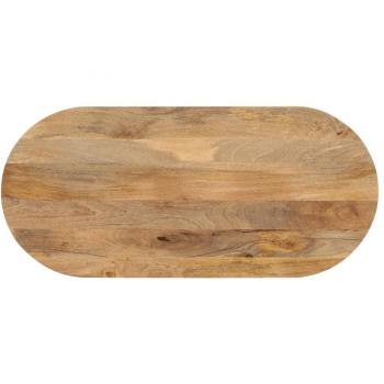 Tablero de mesa ovalado madera maciza de mango 140x60x3,8 cm