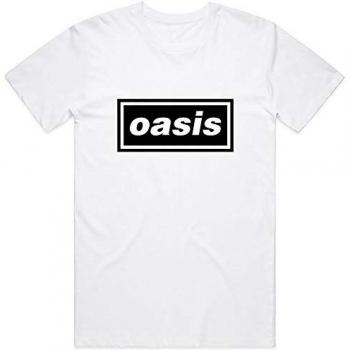Oasis Decca Logo White Unisex T-Shirt - XXL - 100% Cotton Jersey
