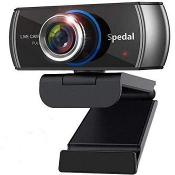 Spedal Webcam HD 1080p con Micrófonos, Webcam con Zoom H.264 Streaming Cámara, Cámara Web USB Gran Angular de 100 Grados para Xbox OBS XSplit Skype Facebook, Compatible con Mac OS Windows 10/8/7