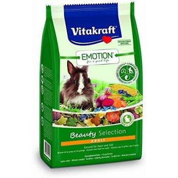Vitakraft Emotion Beauty 600 g - Alimento completo y equilibrado para conejos enanos con beneficios para la piel, el pelo y los dientes