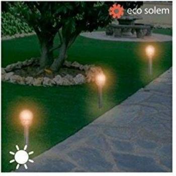 Omnidomo Eco Solem Lámpara Solar de Luz Cálida, Plateado, 29 x 8 cm