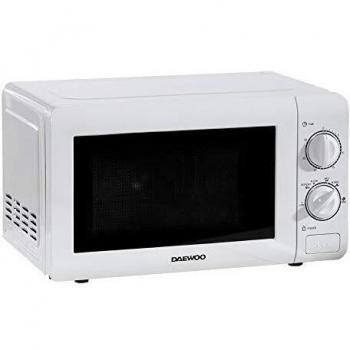 Microondas Daewoo 20L 800W Manual Blanco - Interior de Acero Inoxidable, 6 Niveles de Potencia, Temporizador de 30 Minutos, Fácil Limpieza
