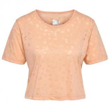Camiseta Crop de Manga Corta Hummel Iris Burnout Naranja Melón XL Mujer