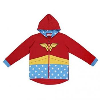 Sudadera con Capucha Niño Wonder Woman Rojo 12 Años, con cremallera y diseño de Wonder Woman