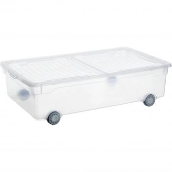 Sundis SLIDO Transparent Bajocama con Ruedas con Tapa Doble Apertura, 30L