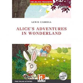 Libro Alicia en el País de las Maravillas + CD, edición ilustrada, tapa dura, 150 páginas, incluye actividades interactivas y narración completa