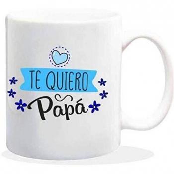 padre Mug con Mensaje te Quiero Papa Tazas de desayuno, Cerámica
