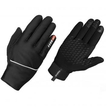 GripGrab Running Thermo Windproof Winter Thermal Full-Finger Touchscreen Gloves-Sweat-Wiper, Reflective Details Guantes, Unisex-Adult, Black, L