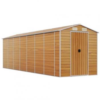 vidaXL Light Brown Garden Shed 191x640x198 cm Galvanised Steel
