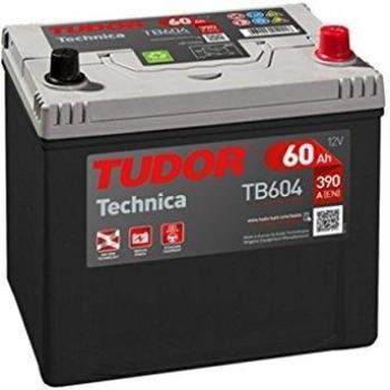 Batería para coche Tudor Exide Technica 60Ah, 12V. Dimensiones: 230 x 173 x 222. Borne derecha.