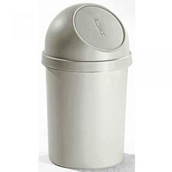 Contenedor de Basura Push de Plástico 45L con Tapa, Color Gris Claro - Helit