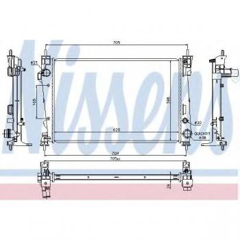 Radiador de refrigeración del motor NISSENS 60065