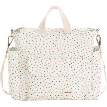 Bolso Maternal Cambrass Pack Estrellas Melon - Amplio Espacio, Gran capacidad de almacenamiento, Diseño moderno y atractivo, Incluye múltiples compartimentos para organización, Material resistente y fácil de limpiar, Correas ajustables para mayor como