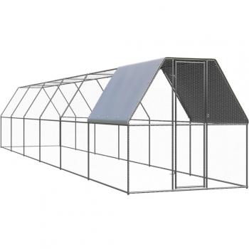 Outdoor Chicken Cage 2x12x2 m Galvanised Steel
