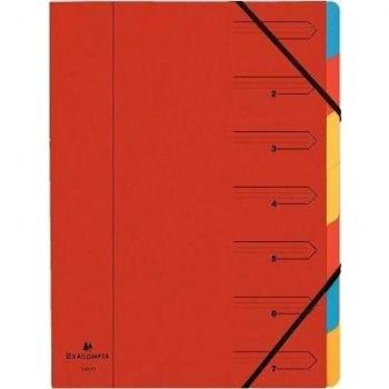 Exacompta 54075E Lengüeta de Índice Rojo, Clasificadores Grapados en el Lomo con Gomas, Tamaño: 24,5x32 cm para A4