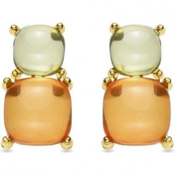 Pendientes de Cristal Multicolor acabados en oro amarillo de 18k - Luxenter Tosab