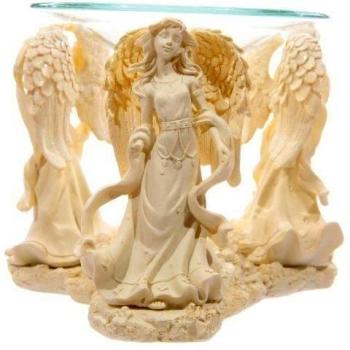 Crema ngel estatuilla Quemador de aceite