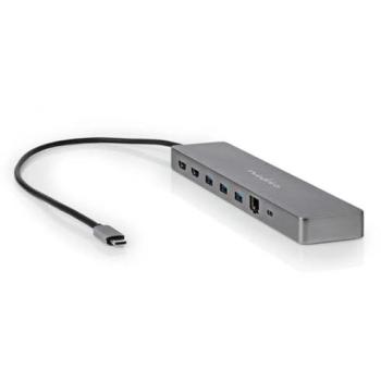 Docking Station USB-C 10 en 1 con 7 Puertos, Adaptador Multi-Puerto, Gris Antracita