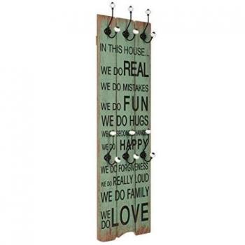 vidaXL Perchero Pared Happy Love de 6 Ganchos 120x40cm Decoración Casa Hogar