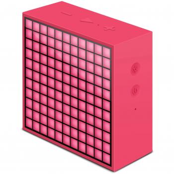 Divoom Timebox- Mini Altavoz inteligente, Reloj despertador Bluetooth para IOS/Android, rosa
