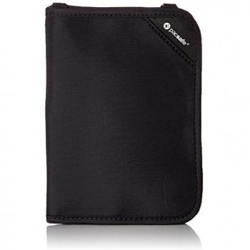 Pacsafe Rfidsafe V150 Anti-Theft RFID Blocking Compact Passport Wallet, Black, One Size