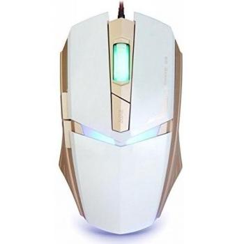 Qisan TM30 1600 dpi ajustable 6 botones cableada LED de ratón para videojuegos Weiße