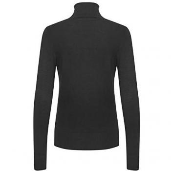 Saint Tropez Women's Black Turtleneck Sweater, Size L, Comfortable Viscose Quality