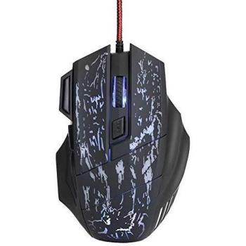 Ratón con Cable, 7 Botones Ratón para computadora USB 2.0 5 Ajustable 1000/1600/2400/3200/5500 dpi Ratón óptico ergonómico para Juegos de PC