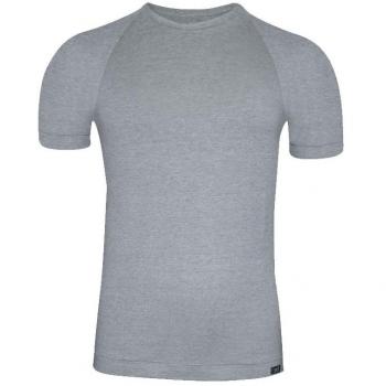 Camiseta Interior Hombre de Manga Corta con Cuello Redondo -ZD -Algodón Egipcio-Gris-4XL/5XL