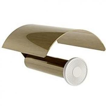 EQUILIBRIUM PORTAPAPEL CON TAPA DERECHO BLANCO MATE-BRONCE