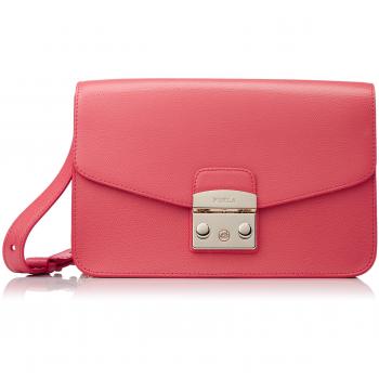 Bolso de hombro Furla Metropolis en piel rosa