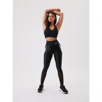 Borg High Waist Swipe Tights Black, XS