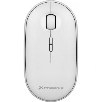 Phoenix Rebble Ratón Inalámbrico Bluetooth y 2.4 GHz Silent 1600DPI con Receptor USB para Portátil Notebook PC Chromebook Mac Color Blanco