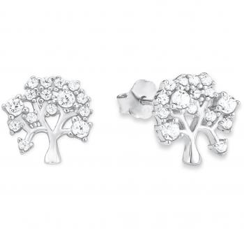 Pendientes de Plata 925 con Circonita Árbol de la Vida para Dama