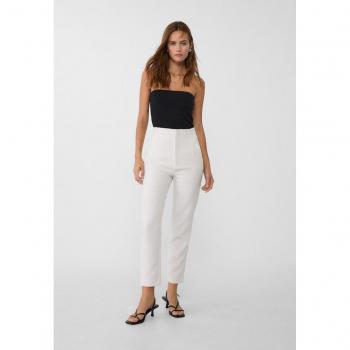 Stradivarius Smart Trousers with Darts Ecru