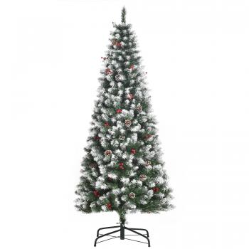 Árbol de Navidad Artificial HOMCOM con Nieve, 180cm