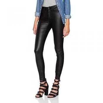 Only Anne Mid Waist Coated Skinny Jeans for Women in Black