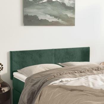 Cabeceros de terciopelo verde oscuro 2 unidades 72x5x78/88 cm