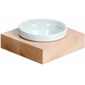 Aps Paderno World Cuisine Juego individual de cuenco pequeño y base cuadrada de madera de arce