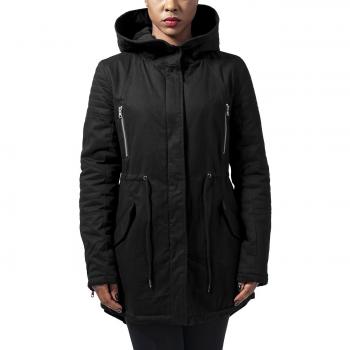 Urban Classics Ladies Sherpa Lined Cotton Parka - Winter Jacket - Black - XS to 5XL