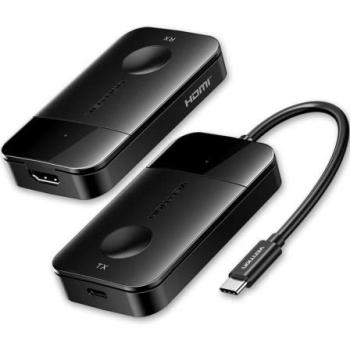 Transmisor y Receptor Inalámbrico Vention USB-C a HDMI 4K 60W Negro 0.15m