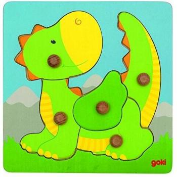Puzzle de Madera Encaje Dragón Goki - 5 piezas, Multicolor (57553)
