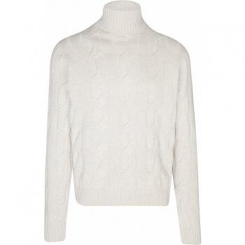 Jersey de hombre Ecoalf de cuello alto beige melange con diseño de ochos