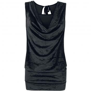 ForPlay Doble Capa Terciopelo Top Mujer Negro XL