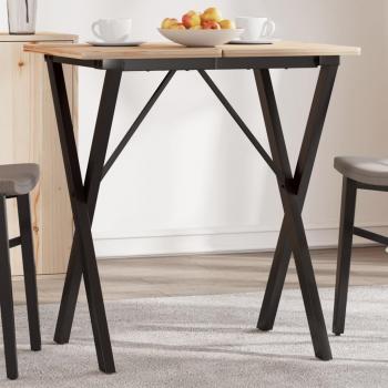 Patas O para mesa de comedor 40x40x73 cm en acero y Patas de mesa de comedor estructura X acero 60x40x73 cm vidaXL