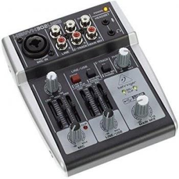 Behringer 302USB Mezclador de 5 entradas con preamplificador de micrófono XENYX e interfaz de audio/USB, Compatible con PC y Mac