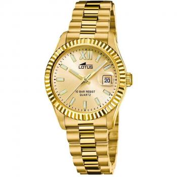 Reloj Lotus Freedom 18932/2 para Mujer, Esfera Beige, Caja Redonda de Acero Inoxidable, Cristal Mineral, Movimiento Miyota GN12, Resistencia al Agua de 10 ATM