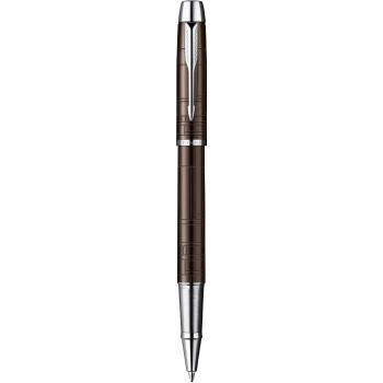 Parker IM Premium - Bolígrafo de tinta gel de punta fina cromado con caja, color marrón metálico