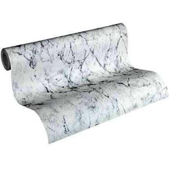 Modern White Marble Vinyl Wallpaper - 0.53 x 10.05 m