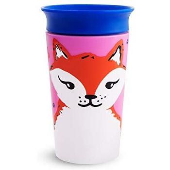 Munchkin Miracle 360 grados Wildlove - Vaso Antiderrames, Set de 1, Zorro, 266 ml